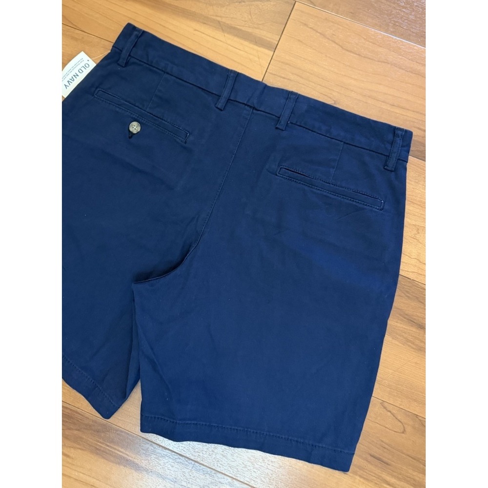 NWT Old Navy Dark Blue Chino Shorts Cotton Stretch 7" In Men's Size 32 Slim Fit - Picture 9 of 13